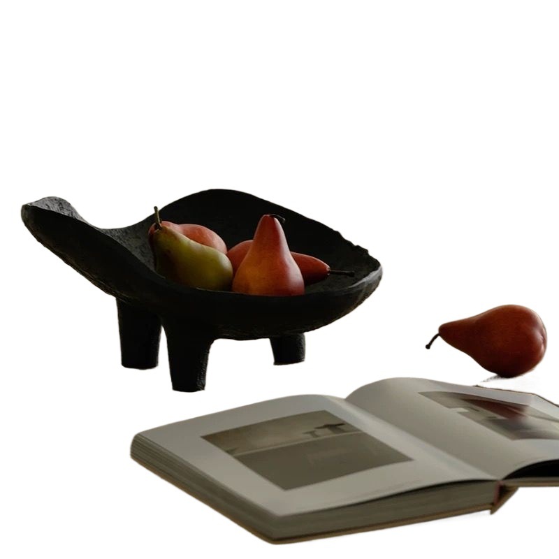 Resin Art Coffee Table - Prato de Frutas Preto em Resina,