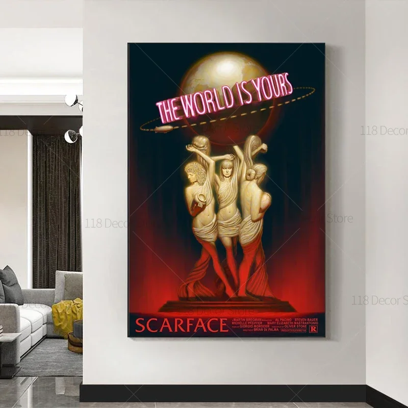 Resin Art On Canvas - O mundo é o seu scarface