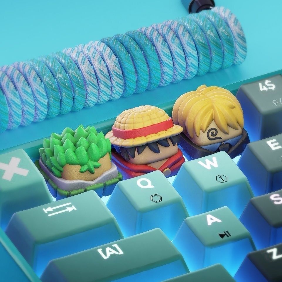 Resin Art Workshop - Novos Keycaps Kawaii ONE PIECE Luffy