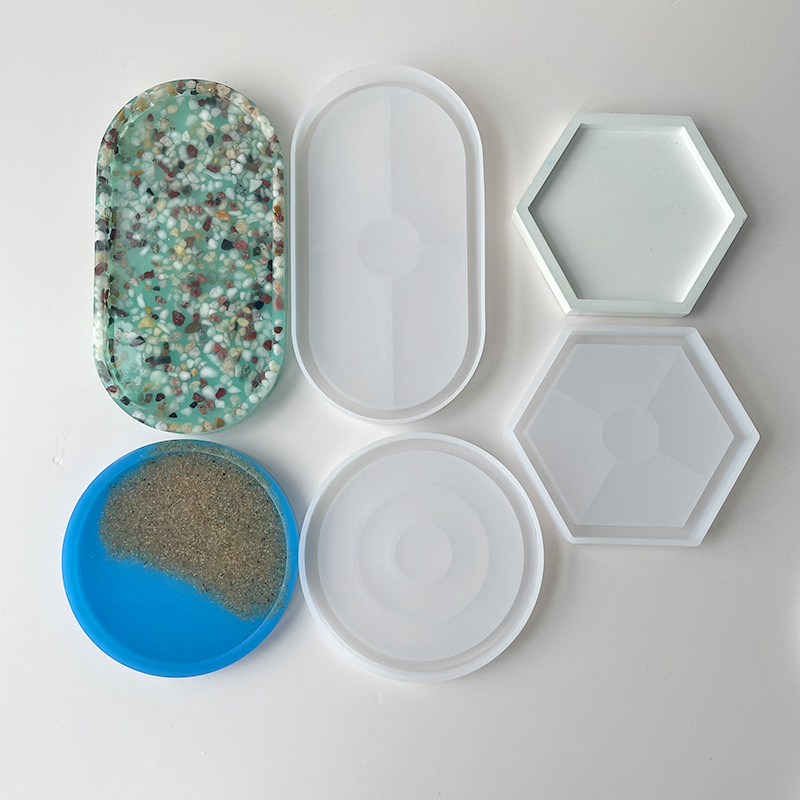 Coaster redondo molde de silic - Resin Art Tray avaliação e preço