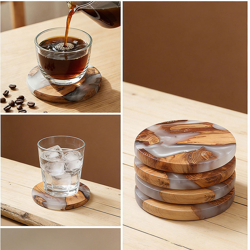 Conjunto de Porta-Copos, Porta - Resin Art Coffee Table avaliação e preço