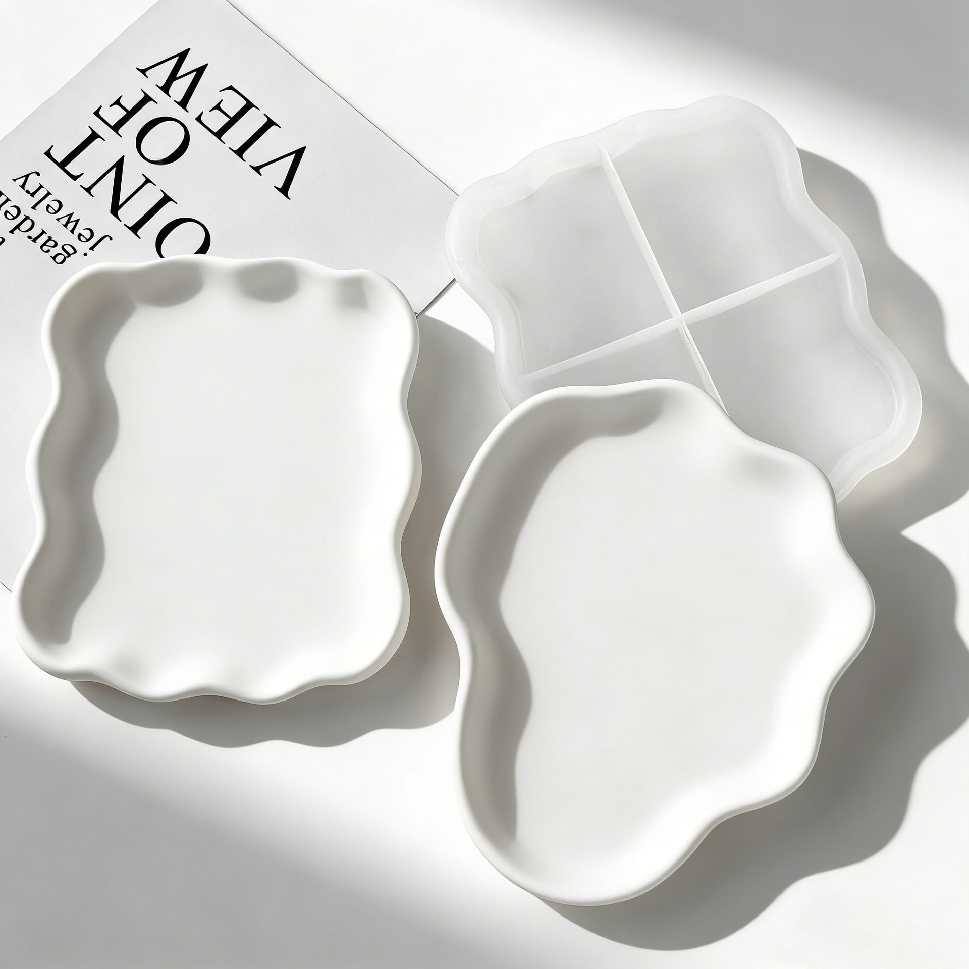 Diy onda geométrica gesso coas - Resin Art Tray avaliação e preço