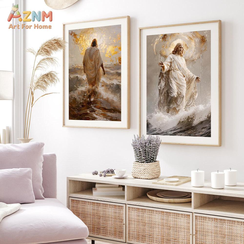 AZNM Impressão em Tela Jesus C - Resin Art On Canvas avaliação e preço