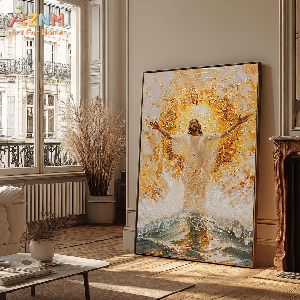AZNM Impressão em Tela Jesus C - Resin Art On Canvas avaliação e preço