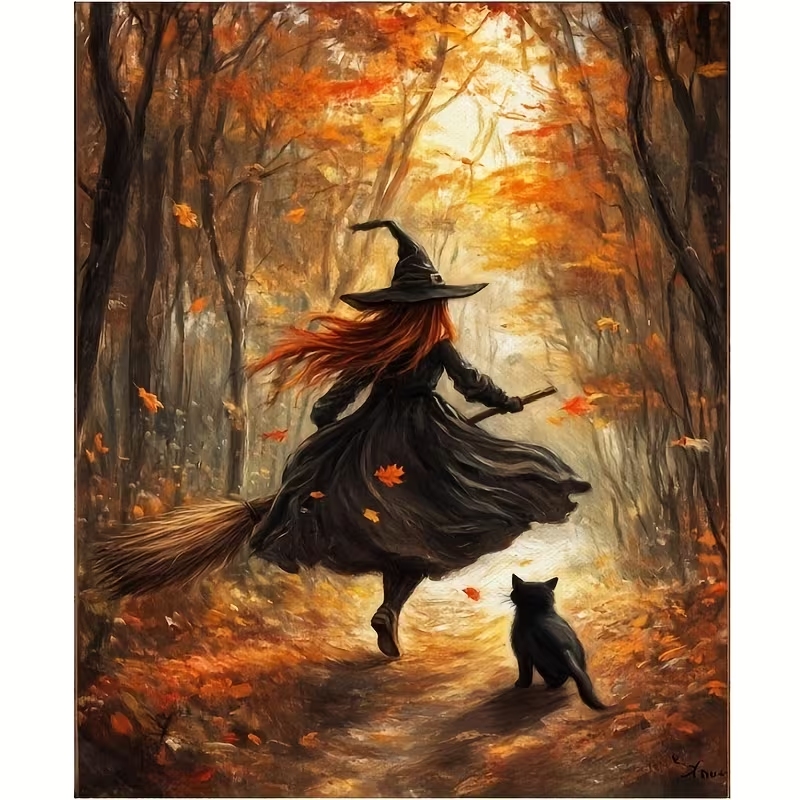 Arte de parede retrô de bruxa  - Resin Art On Canvas avaliação e preço