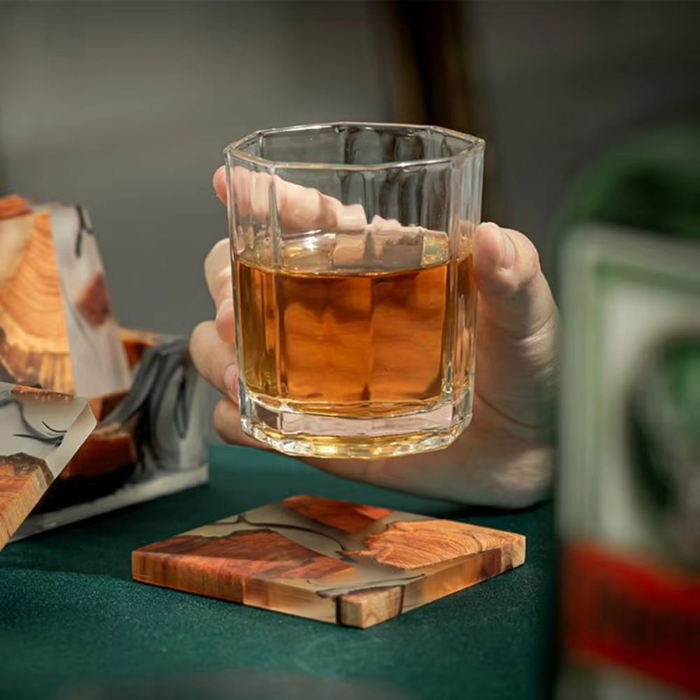 Coasters de resina de madeira  - Resin Art Coffee Table avaliação e preço