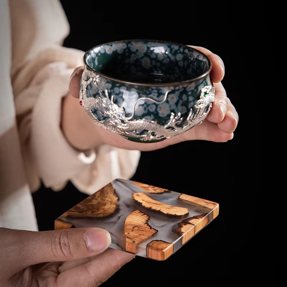 Coasters de resina de madeira  - Resin Art Coffee Table avaliação e preço