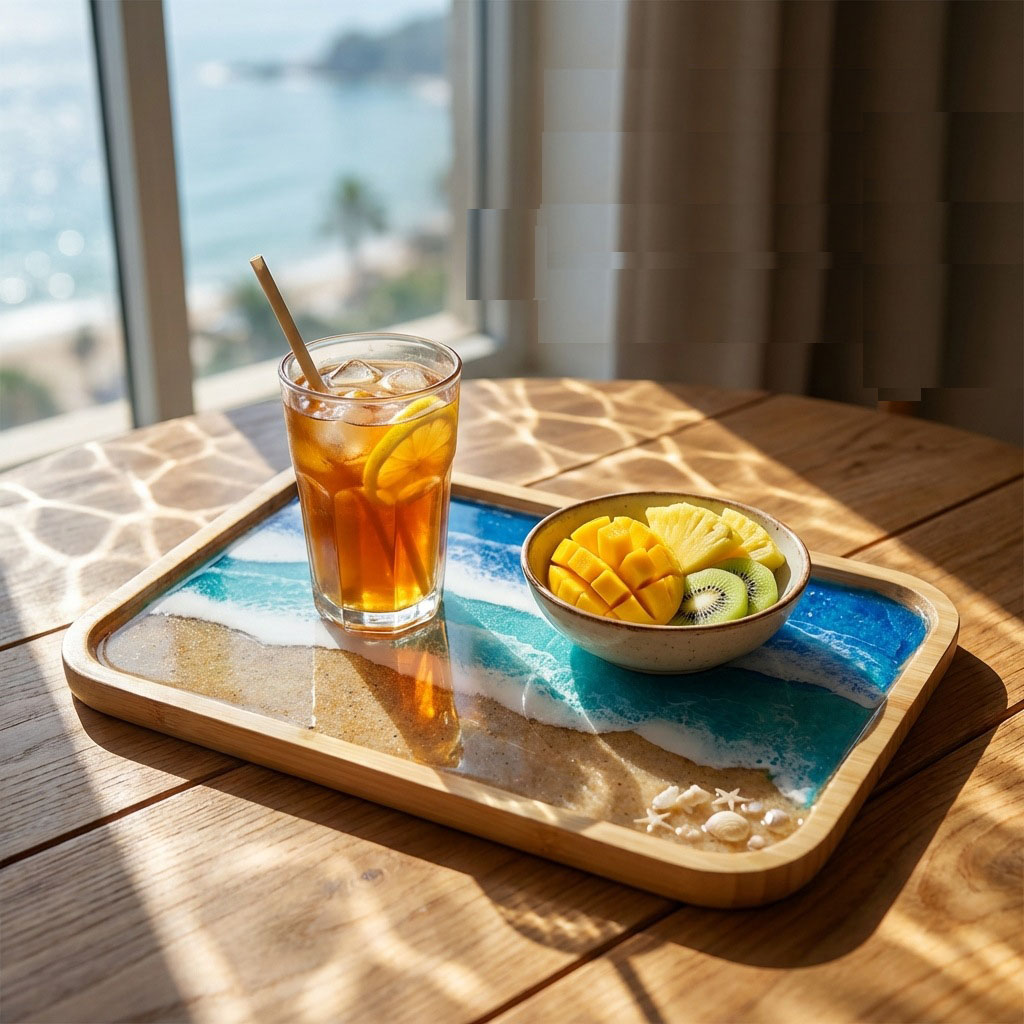 Bandeja Decorativa de Resina E - Resin Art Coffee Table avaliação e preço