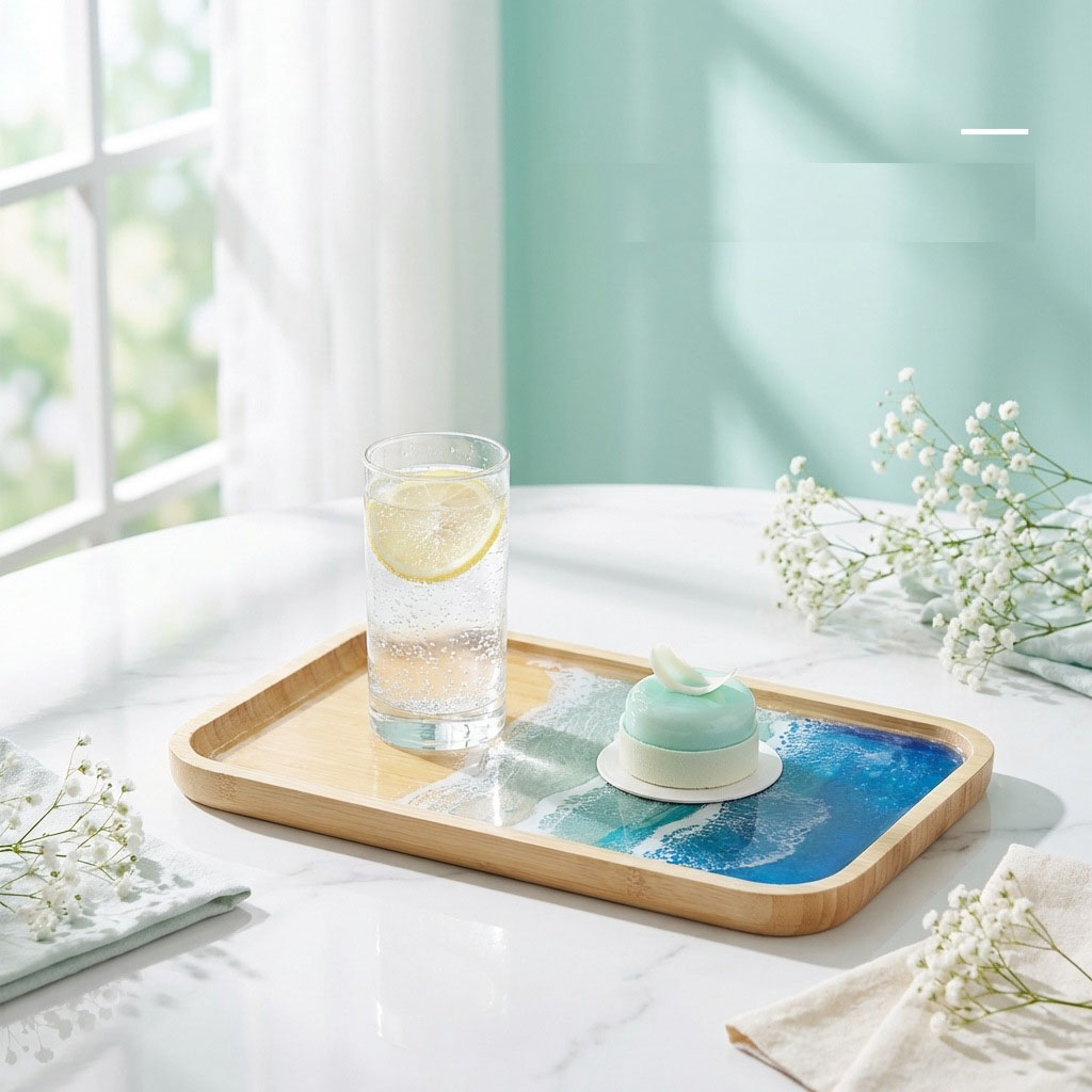 Bandeja Decorativa de Resina E - Resin Art Coffee Table avaliação e preço