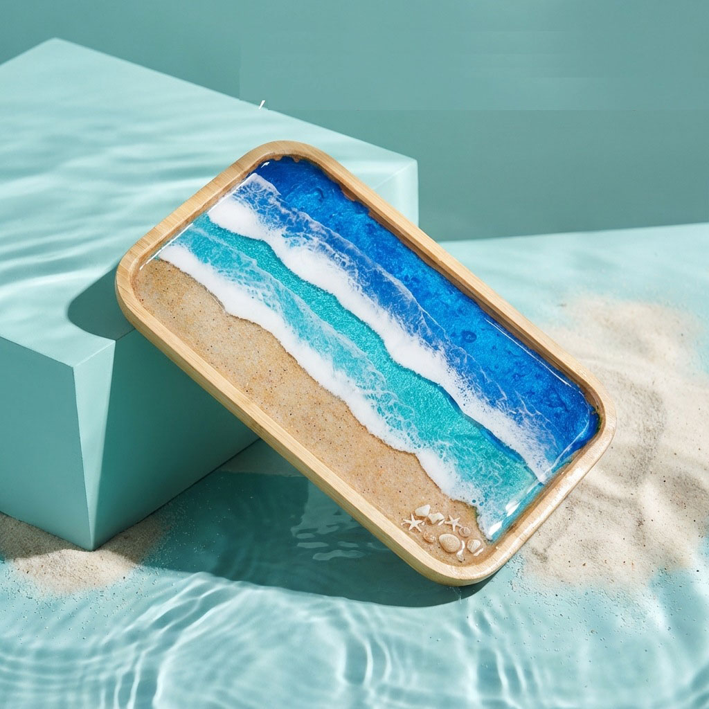 Bandeja Decorativa de Resina E - Resin Art Coffee Table avaliação e preço