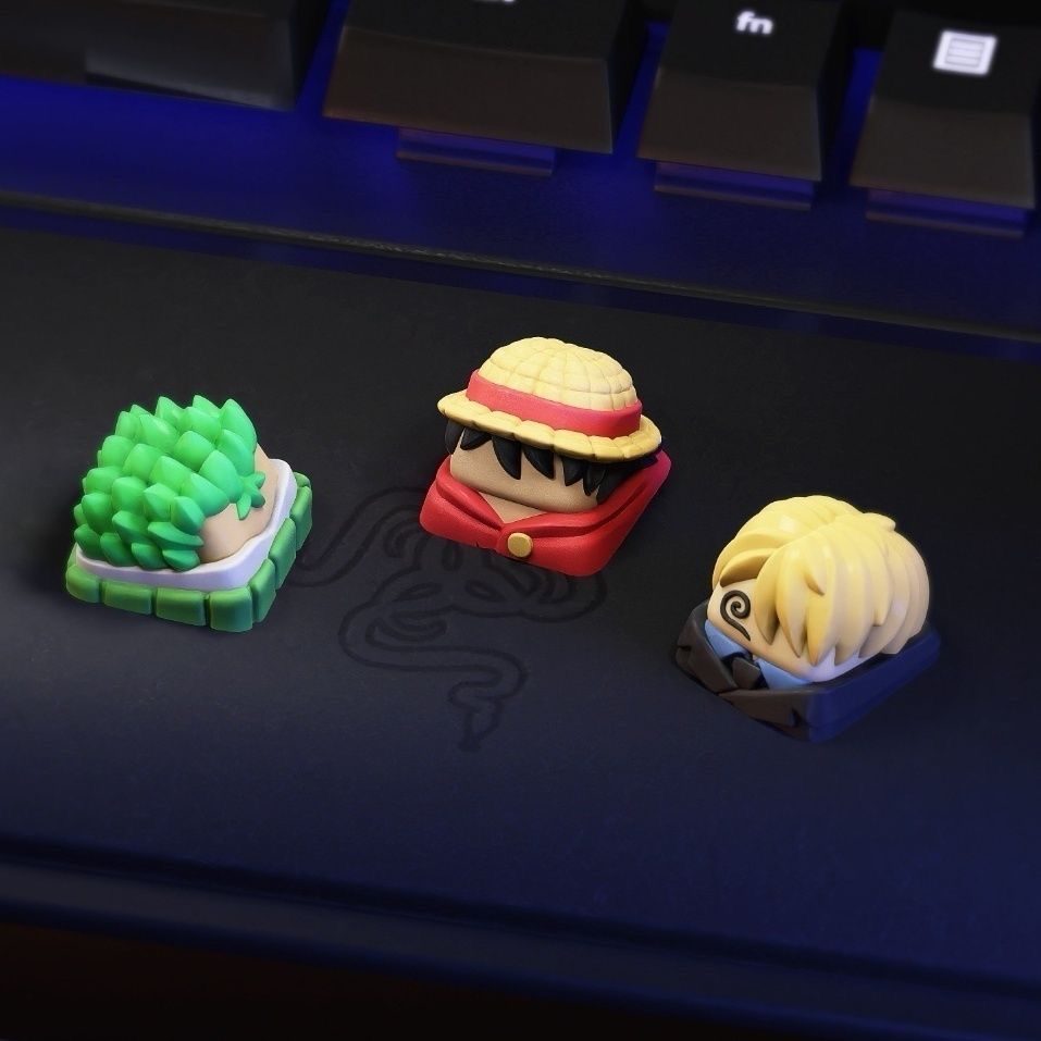 Novos Keycaps Kawaii ONE PIECE - Resin Art Workshop avaliação e preço